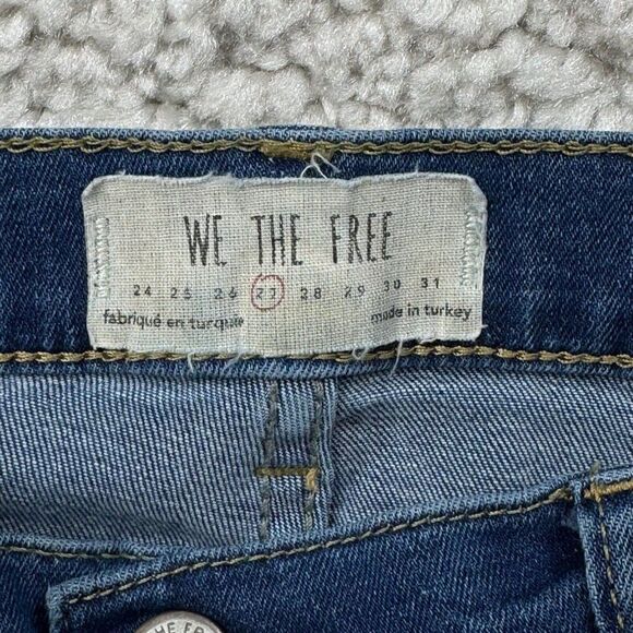 We The Free People Distressed Skinny Raw Hem Jeans - Picture 4 of 9